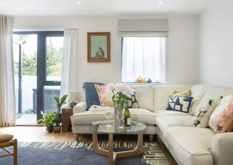 The living area at Treth Nook, Harlyn