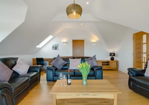 The living room at Trevalga, Porthcothan Bay