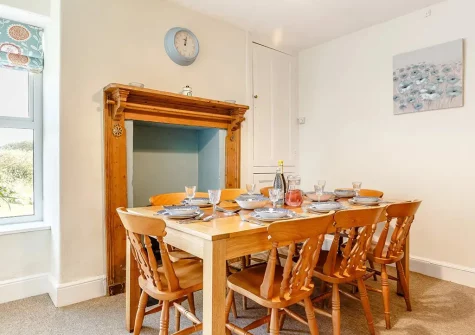 The dining room at Trevallack House, St Keverne