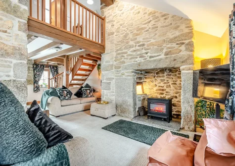 The living room at Trevean, St Breward