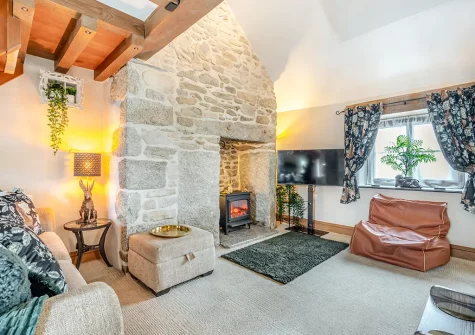 The living room at Trevean, St Breward