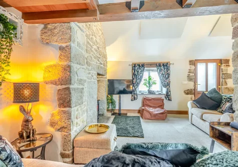 The living room at Trevean, St Breward