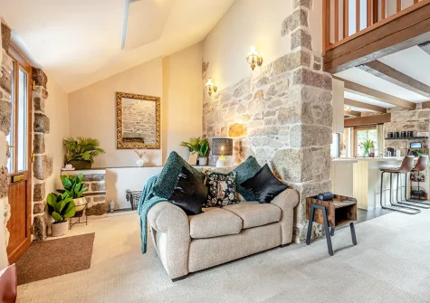 The living room at Trevean, St Breward