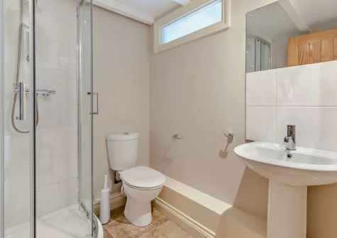 Bedroom #2 en-suite shower room at Treverran Stables, Fowey