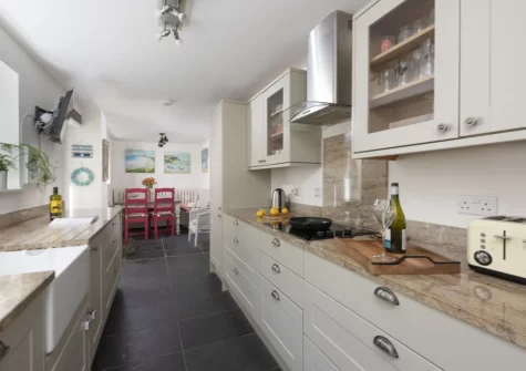 The kitchen at Trevethen Cottage, Crantock