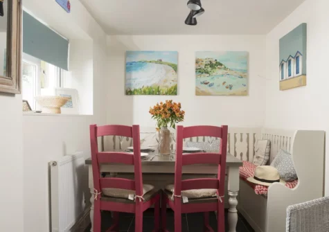 The kitchen dining area at Trevethen Cottage, Crantock