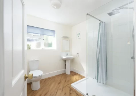 Bedroom #2 en-suite shower room at Trevethen Cottage, Crantock