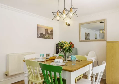 The dining area at Trevnor Farmhouse, St Hilary