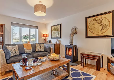The living room at Trewhiddle House, St Austell
