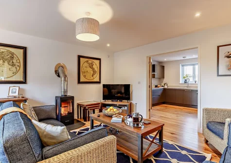 The living room at Trewhiddle House, St Austell
