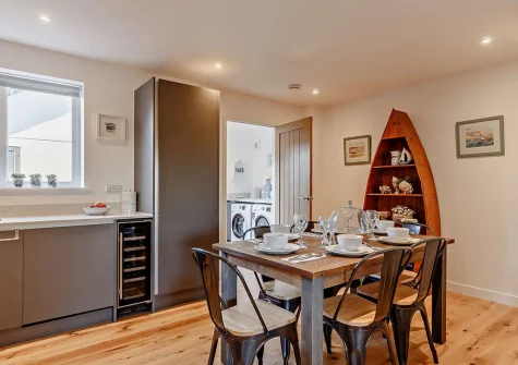 The kitchen & dining area at Trewhiddle House, St Austell