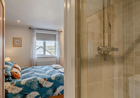 Bedroom #1 & en-suite shower room at Trewhiddle House, St Austell