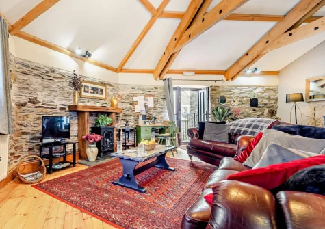 The living area at Trewint Round House, Menheniot