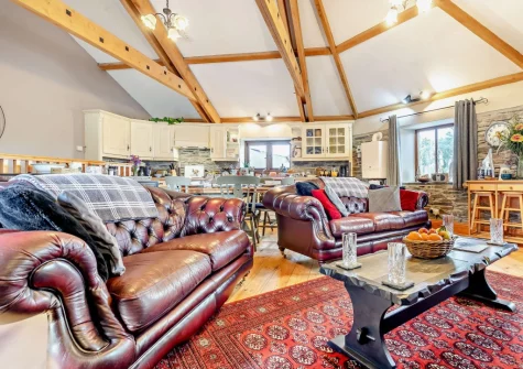 The living area at Trewint Round House, Menheniot