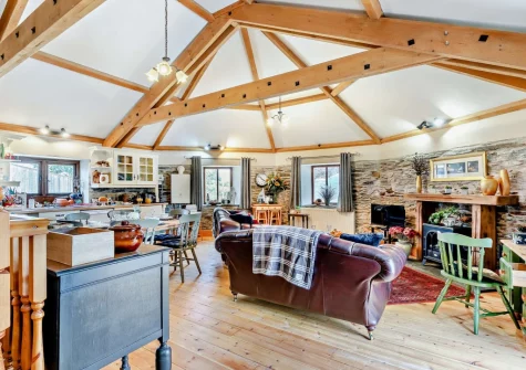 The living area at Trewint Round House, Menheniot