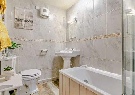 The bathroom at Trewint Round House, Menheniot