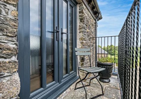 The first floor entrance at Trewint Round House, Menheniot