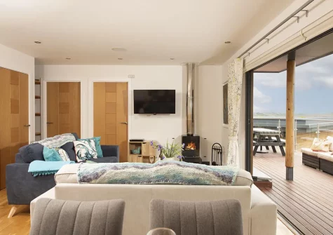 The living area at Triskel, Morcliff, St Agnes