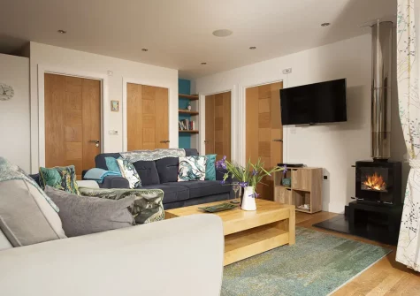 The living area at Triskel, Morcliff, St Agnes