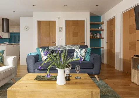 The living area at Triskel, Morcliff, St Agnes