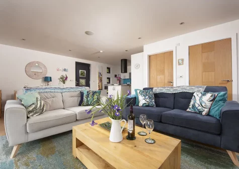 The living area at Triskel, Morcliff, St Agnes