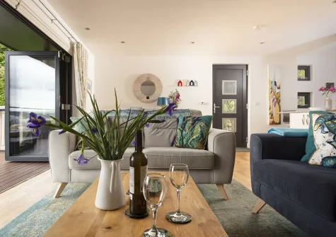 The living area at Triskel, Morcliff, St Agnes