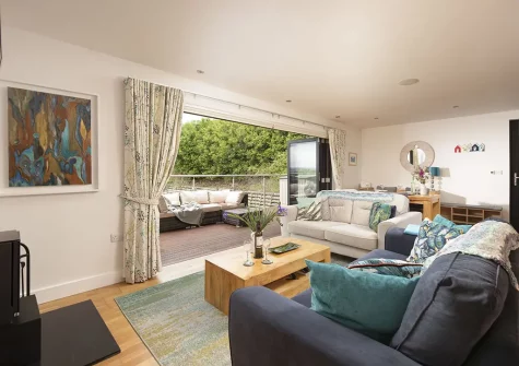 The living area at Triskel, Morcliff, St Agnes