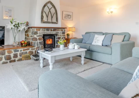Twitchers Itch, Chilla is a charming three-bedroom cottage set in peaceful Devon countryside near Beaworthy, featuring a private hot tub, wood burner, traditional character with modern comforts, and welcoming space for dogs to join the adventure.
