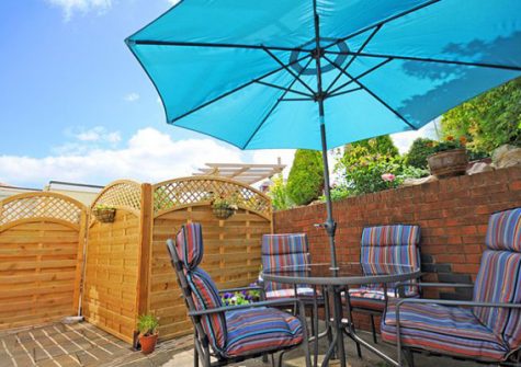The patio area is ideal for al fresco dining @ Two Beaches, Paignton
