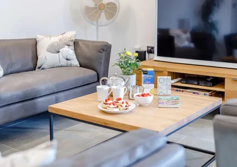 The living area at Two Bees Barn, Bridgerule
