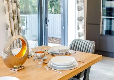 The dining area at Two Bees Barn, Bridgerule