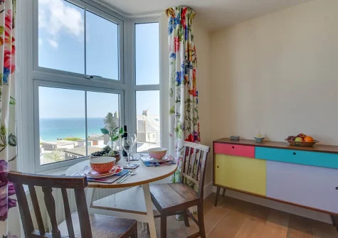 The dining area at Up In The Ayr, St Ives