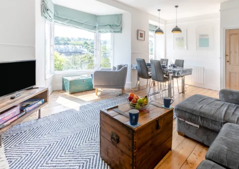 The living area at Upper Black Rock, St Ives