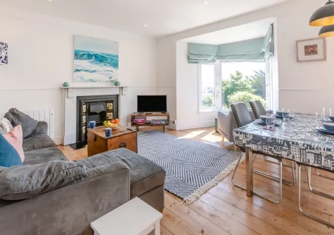 The living area at Upper Black Rock, St Ives