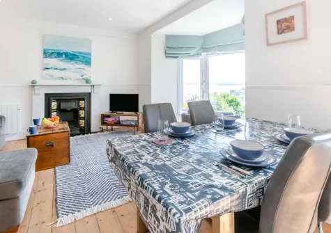 The living & dining area at Upper Black Rock, St Ives