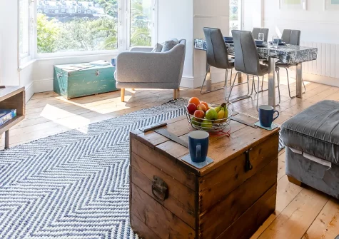 Upper Black Rock, St Ives, is a charming 2-bedroom maisonette with stunning sea views and a private sun-drenched terrace complete with fruit trees. Explore renowned art galleries, golden beaches, and Cornwall's finest coastal treasures.