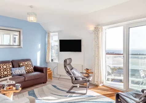 The living area at Upper Seafarer, 45 Fore Street, St Ives