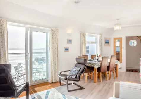 The living & dining area at Upper Seafarer, 45 Fore Street, St Ives