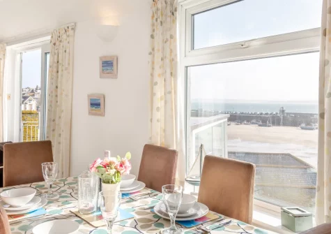 The dining area at Upper Seafarer, 45 Fore Street, St Ives