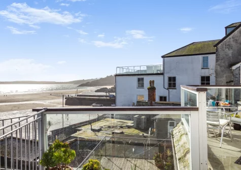 The terrace & alfresco dining area at Upper Seafarer, 45 Fore Street, St Ives