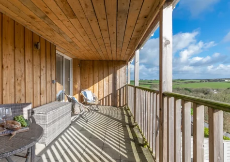 Bedroom #1 & #2 balcony & outdoor sitting area at Urchins Peak, Little Petherick