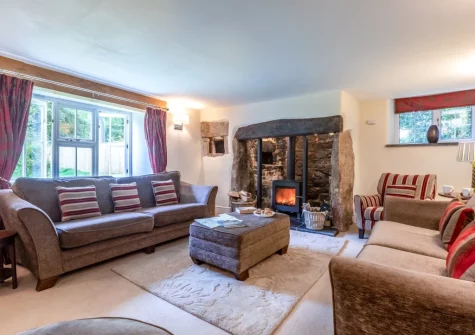 The living room at Vale House, Lydford
