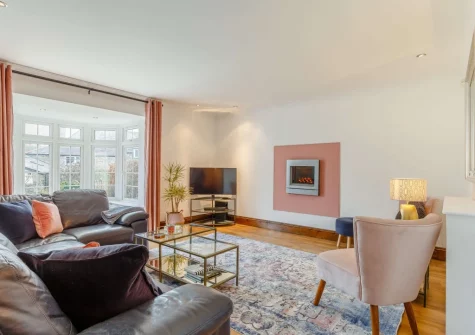 The living room at Valentia, Bude