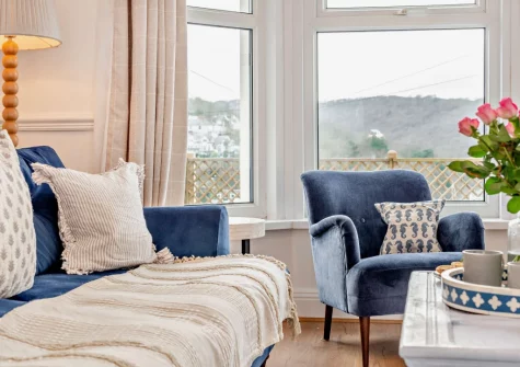 The living area at Valerian, Looe