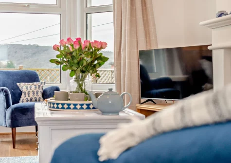 The living area at Valerian, Looe