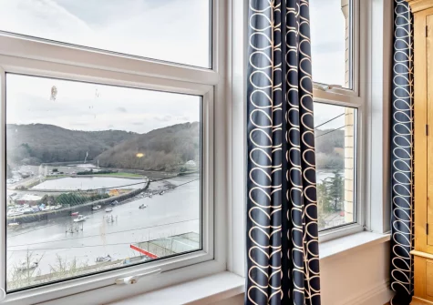 The view from bedroom #1 at Valerian, Looe