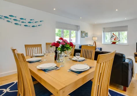 The dining area at Valley View, Mevagissey