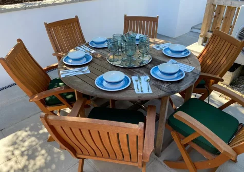 The patio & alfresco dining area at Valley View, Mevagissey