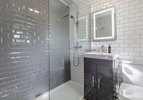 The shower room at Valley View, Woodford