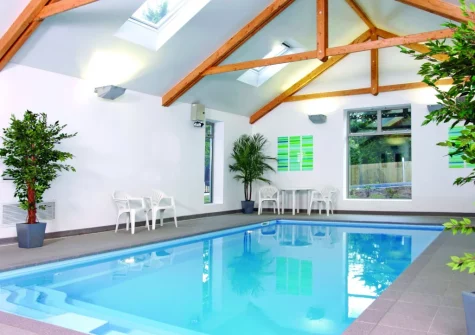 The shared indoor swimming pool at The Valley, Carnon Downs